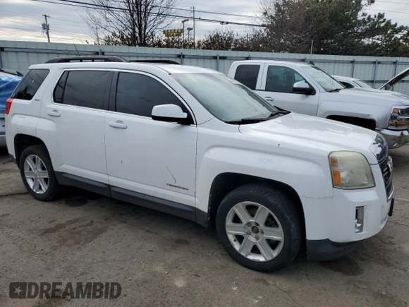 2011 GMC Terrain SLT-1 with VIN 2CTFLVE53B6235302, listed as a Copart auction lot 46898125 with 183,059 mi miles and Salvage title. Bid and sale history available at DreamBid. Image 4.