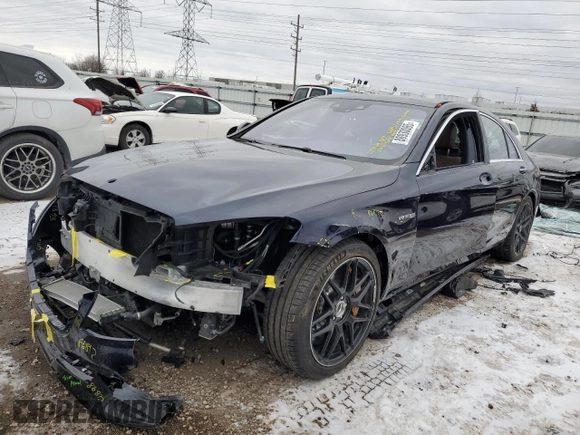 2019 Mercedes-Benz S-Class AMG S 63 with VIN WDDUG8JB5KA463752, listed as a Copart auction lot 88930085 with 27,425 mi miles and Salvage Title. Bid and sale history available at carsss.com. Image 1.