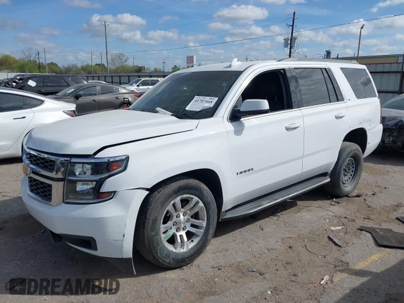 2019 Chevrolet Tahoe LT with VIN 1GNSCBKC3KR160818, listed as a IAAI auction lot 41787468 with 174,691 mi miles and . Bid and sale history available at DreamBid. Image 2.
