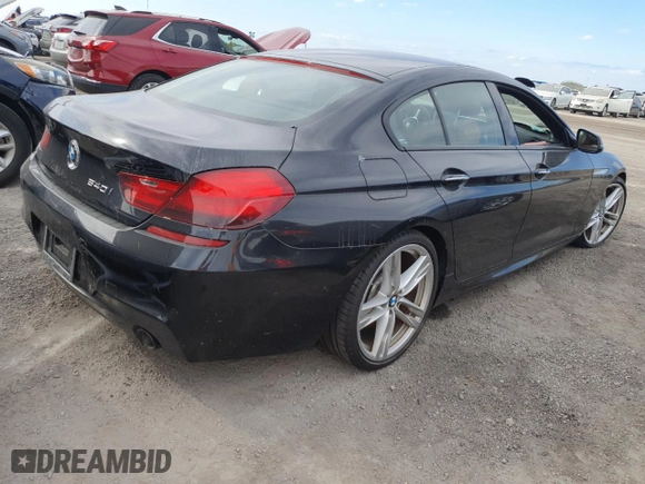 2016 BMW 6 Series 640i with VIN WBA6D0C55GG432720, listed as a Copart auction lot 76286604 with 0 mi miles and Salvage Title. Bid and sale history available at carsss.com. Image 3.
