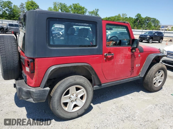 2008 Jeep Wrangler X with VIN 1J4FZ24188L607332, listed as a Copart auction lot 54507785 with 184,153 mi miles and Salvage title. Bid and sale history available at DreamBid. Image 3.