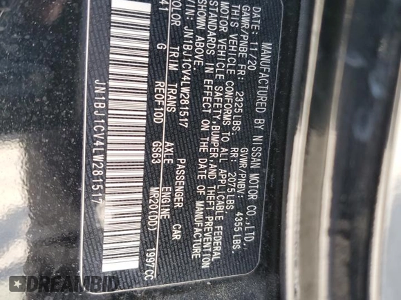 2020 Nissan Rogue Sport SV with VIN JN1BJ1CV4LW281517, listed as a Copart auction lot 50985615 with 69,009 mi miles and Salvage Title. Bid and sale history available at carsss.com. Image 13.