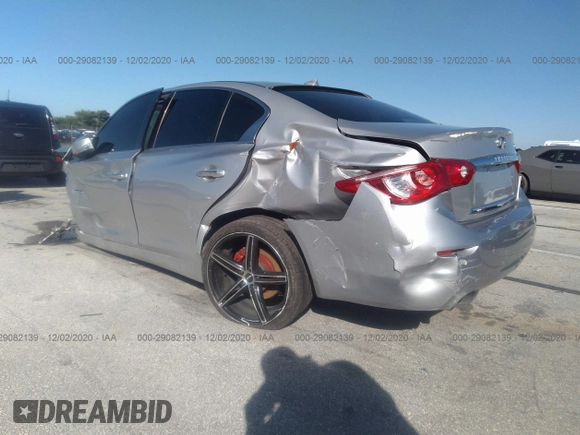 2014 Infiniti Q50 Sport with VIN JN1BV7AP5EM679863, listed as a IAAI auction lot 41686988 with 86,820 mi miles and . Bid and sale history available at DreamBid. Image 3.