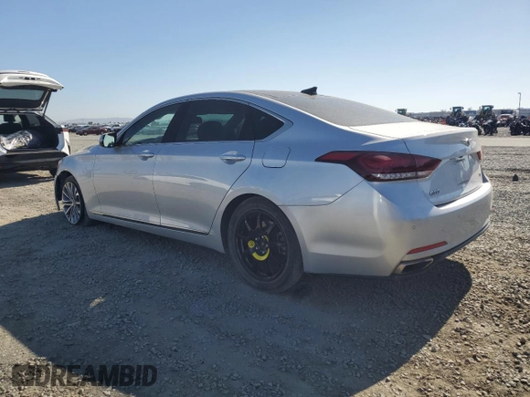 2017 Genesis G80 3.8L with VIN KMHGN4JE9HU175543, listed as a Copart auction lot 57854545 with 75,121 mi miles and Salvage title. Bid and sale history available at DreamBid. Image 2.