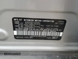 2021 Mitsubishi Outlander ES z VIN JA4ARUAU1MU010564, wystawiony jako Copart lot #56552645 z przebiegiem 86 994 mil mil oraz Czysty tytuł • Clean title. Historia ofert i sprzedaży dostępna na DreamBid. Obrazek 13.