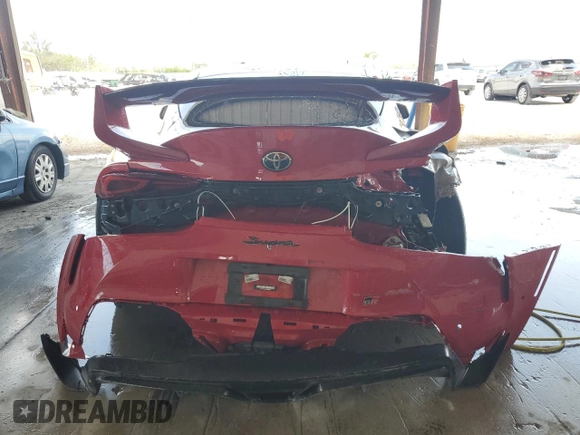 2023 Toyota Supra 3.0 with VIN WZ1DB0G05PW059555, listed as a Copart auction lot 58417825 with 20,026 mi miles and Salvage title. Bid and sale history available at DreamBid. Image 6.