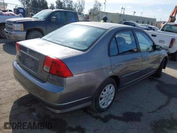 2004 Honda Civic LX with VIN 2HGES16524H565541, listed as a IAAI auction lot 41916313 with 120,537 mi miles. Bid and sale history available at carsss.com. Image 4.