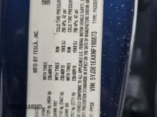 2022 Tesla Model 3 z VIN 5YJ3E1EAXNF190873, wystawiony jako Copart lot #59681145 z przebiegiem Nie podano mil oraz Szkoda całkowita • Salvage title. Historia ofert i sprzedaży dostępna na DreamBid. Obrazek 13.