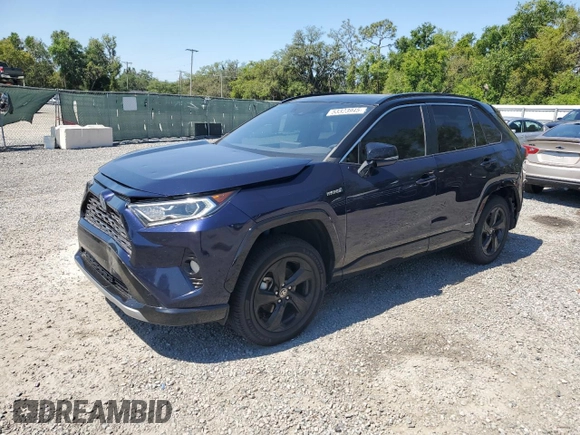 2021 Toyota RAV4 Hybrid XSE with VIN 2T3E6RFV9MW016128, listed as a Copart auction lot 53323945 with 134,009 mi miles and Salvage title. Bid and sale history available at DreamBid. Image 1.