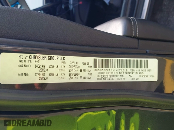 2011 Dodge Durango Citadel с VIN 1D4SD5GT9BC688367, выставлен на аукционе IAAI как лот 42605508 с пробегом 157 786 миль миль и . История ставок и продаж доступна на DreamBid. Изображение 9.