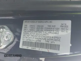 2018 Acura RDX Technology with VIN 5J8TB4H54JL027668, listed as a IAAI auction lot 41390375 with 163,198 mi miles and . Bid and sale history available at carsss.com. Image 9.