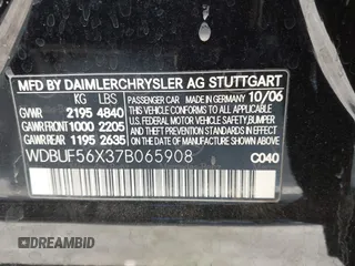 2007 Mercedes-Benz E 350 z VIN WDBUF56X37B065908, wystawiony jako IAAI lot #42347753 z przebiegiem 183 763 mil mil oraz . Historia ofert i sprzedaży dostępna na DreamBid. Obrazek 9.