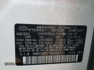 2022 Hyundai Santa Fe Hybrid Limited with VIN KM8S5DA17NU056151, listed as a Copart auction lot 63231464 with 0 mi miles and Salvage Title. Bid and sale history available at carsss.com. Image 13.