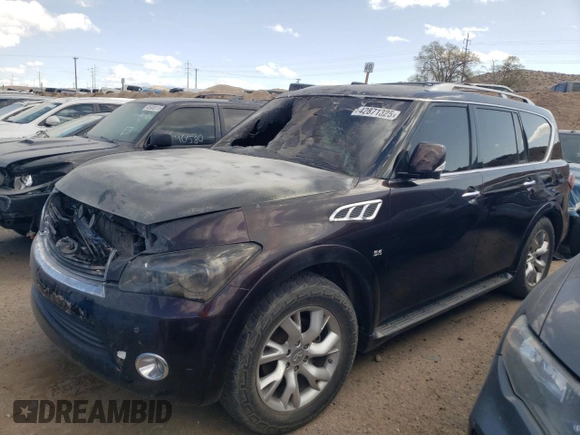 2014 Infiniti QX80 with VIN JN8AZ2NE4E9064236, listed as a Copart auction lot 42871325 with Not provided miles and Non repairable. Bid and sale history available at DreamBid. Image 1.