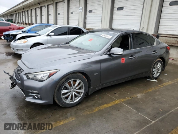 2017 Infiniti Q50 2.0t Premium with VIN JN1CV7AR5HM682420, listed as a Copart auction lot 43819665 with 117,620 mi miles and Salvage Title. Bid and sale history available at carsss.com. Image 1.