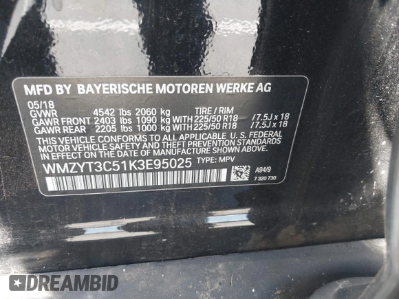 2019 MINI Countryman Cooper S with VIN WMZYT3C51K3E95025, listed as a IAAI auction lot 41358055 with Not Provided miles and . Bid and sale history available at DreamBid. Image 9.