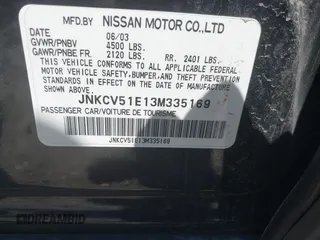 2003 Infiniti G35 z VIN JNKCV51E13M335169, wystawiony jako IAAI lot #42280863 z przebiegiem 87 288 mil mil oraz . Historia ofert i sprzedaży dostępna na DreamBid. Obrazek 9.
