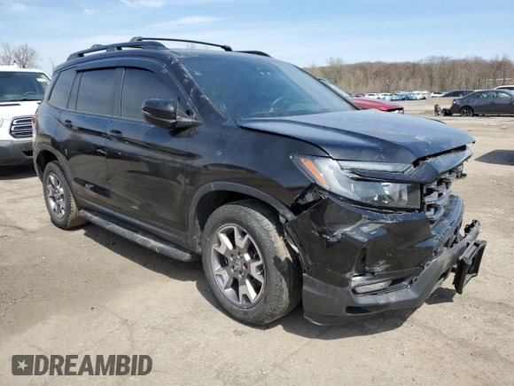 2022 Honda Passport TrailSport with VIN 5FNYF8H62NB029873, listed as a Copart auction lot 53582655 with 50,246 mi miles and Salvage Title. Bid and sale history available at DreamBid. Image 4.