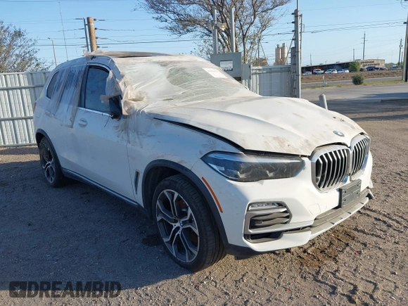 2021 BMW X5 sDrive40i with VIN 5UXCR4C05M9G12770, listed as a IAAI auction lot 41411950 with 1 mi miles. Bid and sale history available at carsss.com. Image 1.
