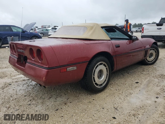 1987 Chevrolet Corvette with VIN 1G1YY3181H5121760, listed as a Copart auction lot 74564344 with 0 mi miles and Salvage Title. Bid and sale history available at carsss.com. Image 3.