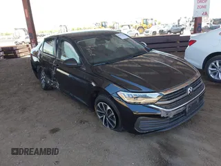 2024 Volkswagen Jetta S with VIN 3VW5M7BUXRM088226, listed as a IAAI auction lot 42581299 with 29,848 mi miles and . Bid and sale history available at DreamBid. Image 1.