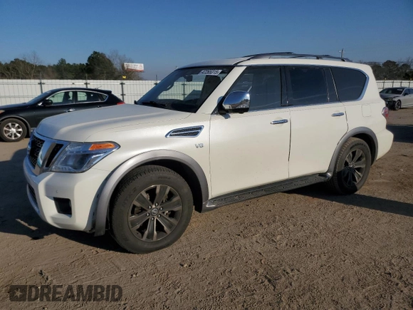 2018 Nissan Armada Platinum with VIN JN8AY2NF8J9331111, listed as a Copart auction lot 47265315 with 121,008 mi miles and Salvage Title. Bid and sale history available at carsss.com. Image 1.