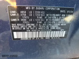 2024 Subaru Outback with VIN 4S4BTAAC5R3233328, listed as a Copart auction lot 75910834 with 4,168 mi miles and Salvage Title. Bid and sale history available at carsss.com. Image 14.