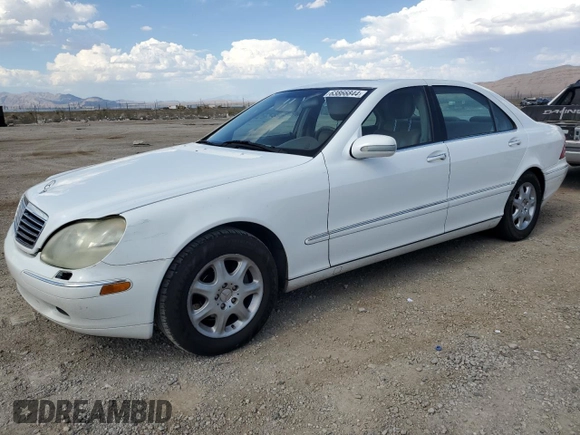 2000 Mercedes-Benz S-Class with VIN WDBNG75J0YA111650, listed as a Copart auction lot 63866844 with 245,363 mi miles and Salvage Title. Bid and sale history available at carsss.com. Image 1.
