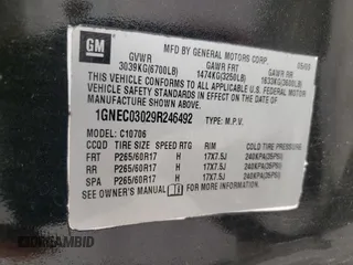 2009 Chevrolet Tahoe Police z VIN 1GNEC03029R246492, wystawiony jako Copart lot #60656925 z przebiegiem 160 200 mil mil oraz Czysty tytuł • Clean title. Historia ofert i sprzedaży dostępna na DreamBid. Obrazek 13.