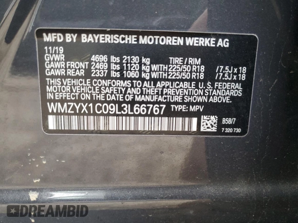 2020 MINI Countryman Cooper S with VIN WMZYX1C09L3L66767, listed as a Copart auction lot 47923355 with 44,663 mi miles and Salvage title. Bid and sale history available at DreamBid. Image 12.