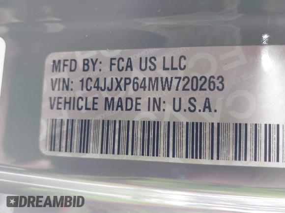 2021 Jeep Wrangler Unlimited Sahara with VIN 1C4JJXP64MW720263, listed as a IAAI auction lot 41514302 with 73,300 mi miles and . Bid and sale history available at DreamBid. Image 9.