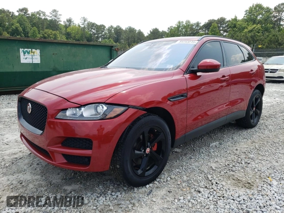 2018 Jaguar F-Pace 25t Premium z VIN SADCJ2FX9JA283511, wystawiony jako Copart lot #59203515 z przebiegiem 138 933 mil mil oraz Czysty tytuł • Clean title. Historia ofert i sprzedaży dostępna na DreamBid. Obrazek 1.
