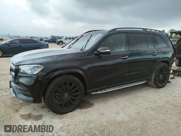 2022 Mercedes-Benz GLS with VIN 4JGFF8GE4NA765606, listed as a Copart auction lot 45724033 with 8,837 mi miles. Bid and sale history available at carsss.com. Image 1.