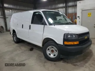 2023 Chevrolet Express Cargo with VIN 1GCWGAFP1P1109667, listed as a Copart auction lot 57017295 with Not provided miles and Salvage title. Bid and sale history available at DreamBid. Image 4.