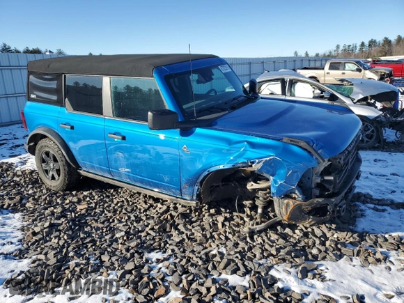 2023 Ford Bronco with VIN 1FMDE5BH0PLB15673, listed as a Copart auction lot 87823915 with 24,749 mi miles and Salvage Title. Bid and sale history available at DreamBid. Image 4.