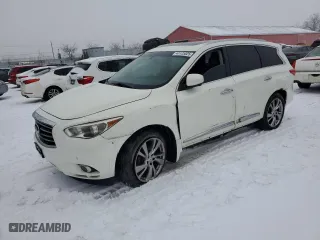 2013 Infiniti JX35 with VIN 5N1AL0MM5DC325008, listed as a Copart auction lot 43125525 with 206,709 mi miles and Clean Title. Bid and sale history available at carsss.com. Image 1.