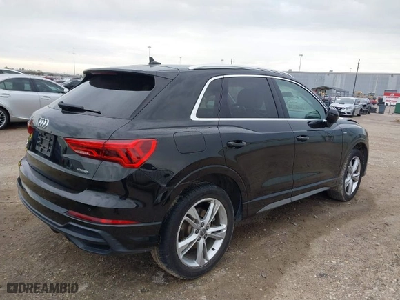 2020 Audi Q3 S line Premium with VIN WA1DECF34L1088002, listed as a IAAI auction lot 41332352 with 41,196 mi miles. Bid and sale history available at carsss.com. Image 4.