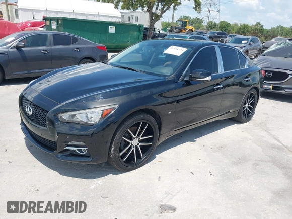 2015 Infiniti Q50 Premium with VIN JN1BV7AR8FM391645, listed as a IAAI auction lot 42158770 with 54,490 mi miles. Bid and sale history available at carsss.com. Image 2.