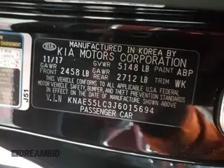 2018 Kia Stinger GT2 with VIN KNAE55LC3J6015694, listed as a Copart auction lot 51275075 with 43,999 mi miles and Salvage Title. Bid and sale history available at carsss.com. Image 15.