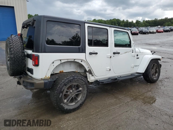 2016 Jeep Wrangler Unlimited Sahara with VIN 1C4BJWEGXGL245041, listed as a Copart auction lot 88099245 with 134,768 mi miles and Salvage title. Bid and sale history available at DreamBid. Image 3.