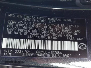 2024 Lexus ES with VIN 58ADZ1B10RU167407, listed as a IAAI auction lot 41936001 with 17,756 mi miles. Bid and sale history available at carsss.com. Image 9.