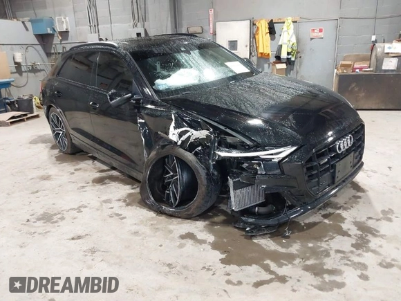 2019 Audi Q8 Premium Plus with VIN WA1EVAF18KD037817, listed as a IAAI auction lot 41922109 with 54,602 mi miles and . Bid and sale history available at DreamBid. Image 1.