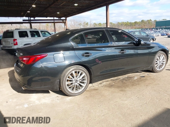 2023 Infiniti Q50 Luxe with VIN JN1EV7BR0PM542376, listed as a IAAI auction lot 41215300 with 25,792 mi miles and . Bid and sale history available at DreamBid. Image 4.