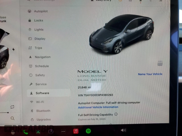 2023 Tesla Model Y Long Range with VIN 7SAYGDEE9PA180293, listed as a Copart auction lot 89062695 with 21,648 mi miles and Salvage Title. Bid and sale history available at DreamBid. Image 9.