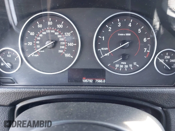 2014 BMW 3 Series 328i with VIN WBA3A5C55EP647035, listed as a IAAI auction lot 41480711 with 105,792 mi miles. Bid and sale history available at carsss.com. Image 7.