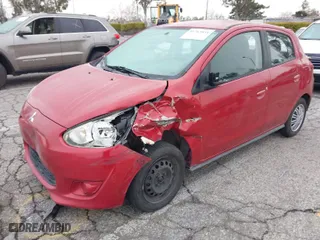 2015 Mitsubishi Mirage DE with VIN ML32A3HJ0FH045392, listed as a IAAI auction lot 41765934 with 61,847 mi miles. Bid and sale history available at carsss.com. Image 2.