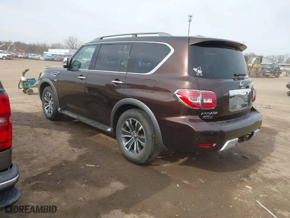 2018 Nissan Armada SL with VIN JN8AY2NC7J9551071, listed as a IAAI auction lot 41801603 with 114,611 mi miles. Bid and sale history available at carsss.com. Image 3.