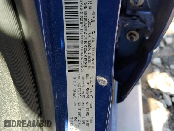 2019 Ram 1500 Big Horn/Lone Star with VIN 1C6SRFFT1KN849828, listed as a Copart auction lot 51136285 with 88,077 mi miles and Salvage Title. Bid and sale history available at carsss.com. Image 12.