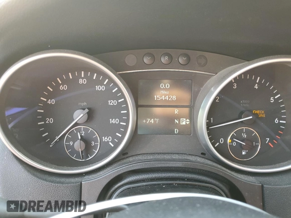 2009 Mercedes-Benz M 3.5L with VIN 4JGBB56E49A525018, listed as a Copart auction lot 41614175 with 154,428 mi miles and Salvage Title. Bid and sale history available at carsss.com. Image 9.