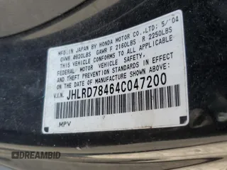 2004 Honda CR-V LX with VIN JHLRD78464C047200, listed as a Copart auction lot 54592575 with 232,931 mi miles and Clean Title. Bid and sale history available at carsss.com. Image 13.